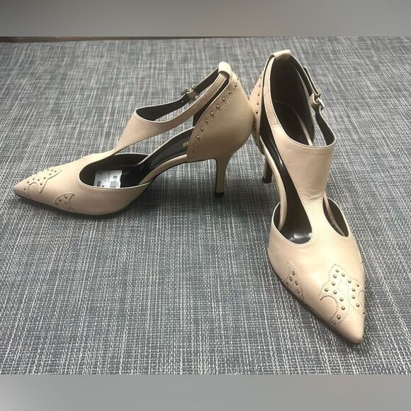 Just Cavalli Nude Low Heel Shoes with Gold Metal Studs - Picture 3 of 14